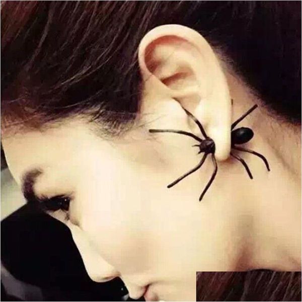 Stud Halloween Decoration Costumes For Woman 3D Py Black Spider Earrin 220826 Drop Delivery Jewelry Brincos Dhhkl