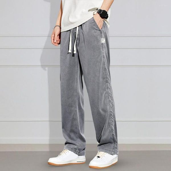 Jeans da uomo Moda Pantaloni in denim Elastico in vita Vestirsi Tinta unita Stile High Street Casual Baggy