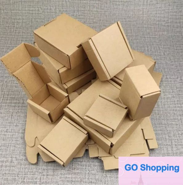 Top 50 stücke Große Kraft Papier Box Braun Karton Schmuck Verpackung Box Für Versand Well Verdickt Papier Post 17 größen1