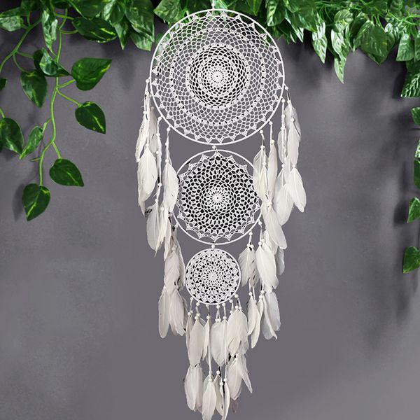 Objetos decorativos Estatuetas Grande Boho Decor Dream Catcher Nórdico Branco Preto Macramê Pendurado na Parede Para Casamento Jardim Casa Decoração de Quarto de Menina Enfeites 230804