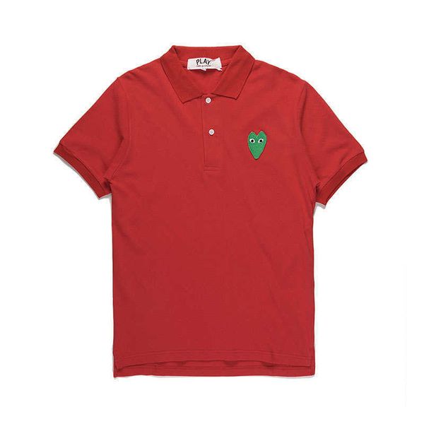 Compartilhe para ser parceiro Play Moda Mens T-shirts Designer Red Heart Shirt Camiseta Casual Algodão Bordado Manga Curta T-shirt de VerãoZP3T