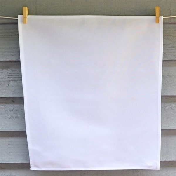 schlichtes weißes Geschirrtuch, leeres Baumwoll-Canvas-Geschirrtuch, 50 x 70 cm, Küchentuch, 229 Stunden