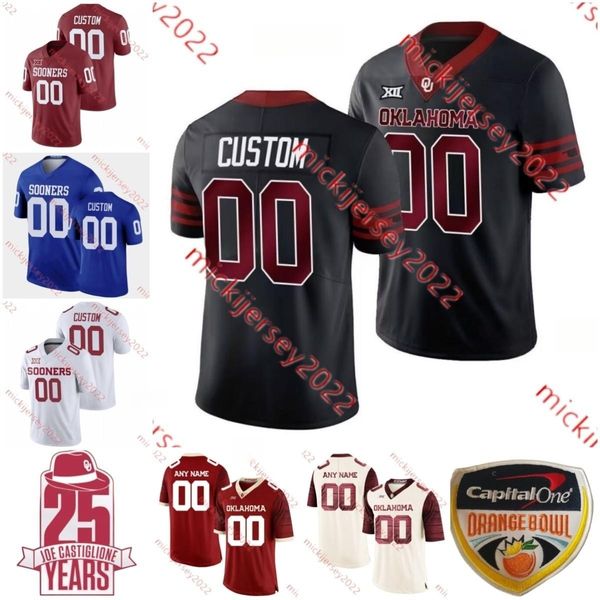 Herren Jugend Custom Oklahoma Sooners College Football Trikot 2 David Ugwoegbu Jaren Kanak Kip Lewis Kobie McKinzie Shane Whitter T.D. Roof Joseph Wete Genähte Trikots