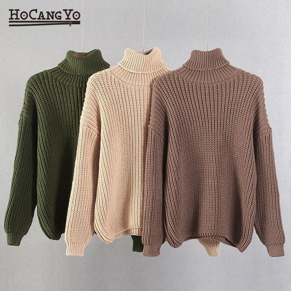 Frauenpullover Rollkragenpullover Frauen 2023 Koreanische elegante feste Kaschmir weiche übergroße dicke warme weibliche Pullover Tops