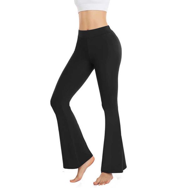 Pantaloni da yoga da donna Bootcut Leggings svasati per donna Abito da jazz con fondo a campana da allenamento incrociato a vita alta