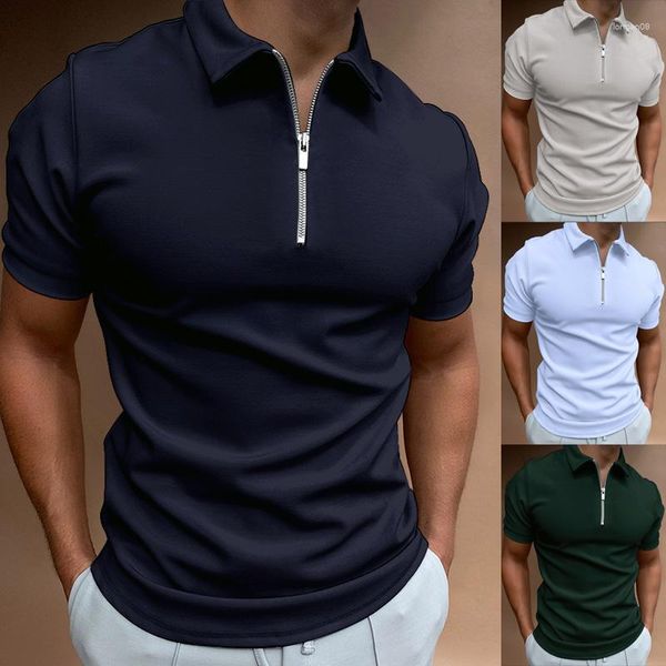 T-shirt da uomo Polo Pocket Uomo Solid Brand Estate a maniche corte Abbigliamento uomo Top Asian Size S-3XL