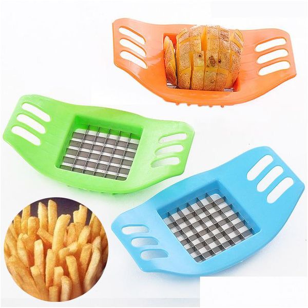 Utensili per frutta e verdura Abs Taglierina per patate in acciaio inossidabile Affettatrice Chopper Chips Dispositivo Patatine fritte Cucina Cottura Drop Delivery Home Garde Dhtat