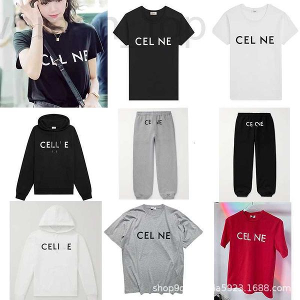 Herrenhosen Designer Modetrend CL Familie Englisch CE bedruckter kurzärmeliger TEE Kapuzenpullover mit Kapuzenpullover und Hose für Männer Frauen GK6O