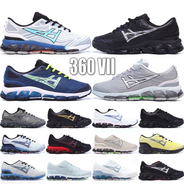 Üst Gel360 VII 7 Erkekler Maraton Koşu Ayakkabıları 360'lar Yeni Tasarımcı Siyah Saf Gümüş Liken Yeşil Gunmetal Işık İndigo Kireç Yeşil Açık Sabahları Boyutu 40-45