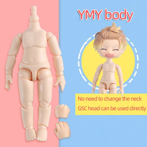 Bonecas 10cm 11CM Articulações móveis Brinquedos de boneca YMY corpo adequado para cabeça GSC ob11 1/12BJD corpo de boneca esférico conjunto de mão de brinquedo de boneca 230804