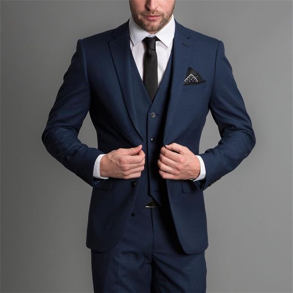 Fashion New Designer Mens Suit Three Piece Groom Suit Свадебные костюмы для мужчин Slim Fit Lyxedos для Mancket Vest Pants3172