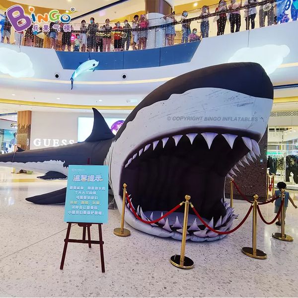 Atacado Recém-projetado display gigante inflável modelo de tubarão balões de animais oceânicos soprados a ar para decoração de eventos de festas brinquedos esportivos