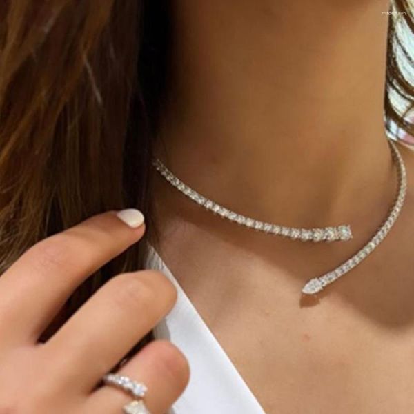 Ketten Stonefans Zirkon Choker Halskette Braut für Frauen Hochzeit Luxus Shiny Sexy Damen Party Hals Zubehör