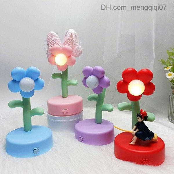 Lampade Sfumature Luci notturne Luce notturna a LED per bambini Bella lampada da notte a fiore Lampada da notte da comodino con luce calda e morbida Baby Night Light Decorazioni da tavolo P230325 Z230809