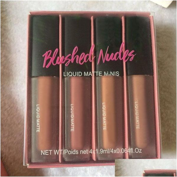 Altri articoli per la cura della salute Trucco Lucidalabbra Vacanze Compleanno Lipgloss Edition Kit 4 colori Opaco Impermeabile Collezione di moda Drop Delive Dh1V2