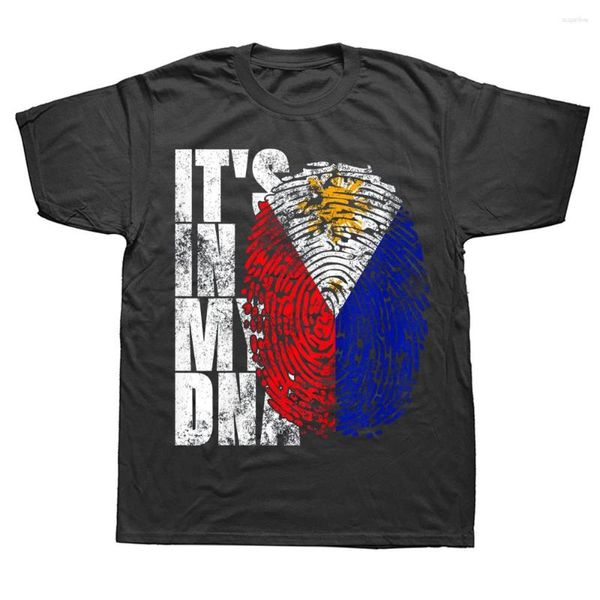 T-shirt da uomo È nel mio DNA Filippino Asia Isole Filippine Bandiera filippina Streetwear Manica corta Regali di compleanno T-shirt Uomo