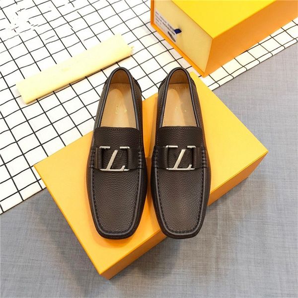 84 marcas modelo L Couro Genuíno Sapatos Casuais Masculinos Mocassins Mocassins Mocassins Mocassins Italianos Marcas de Luxo Respiráveis Slip on Preto Sapatos Dirigentes Plus Size 38-46