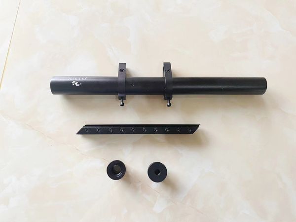 Shan Bao tubo de liga de alumínio de 40 cm de espessura + adaptador de trilho de guia de liga de alumínio 11 mm-20 mm + clipe de fixação de liga de alumínio de 12/16 mm