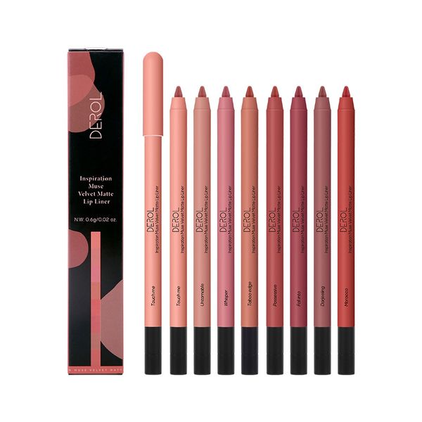 DEROL Matte Smooth Lip Liner Pen Makeup Waterproof Lasting Contouring Labbra 3D Rossetto Matita Nude Pink Lip Tint Cosmetic 2356