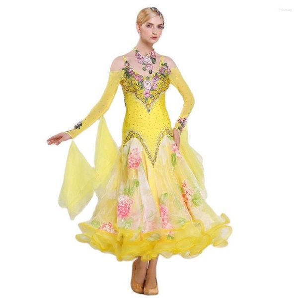 Bühnenbekleidung B-16184 Custom Style Ballroom Tanzkleid Standard Glattes modernes Wettbewerb Walzer zu verkaufen