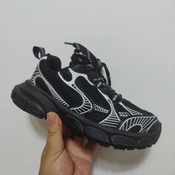 Дизайнерские тройные кроссовки Triple S Kids Triple Black White Glitter модная тарелка с расстоянием обуви винтажные роскошные тренеры инфракрасные мальчики молодежь