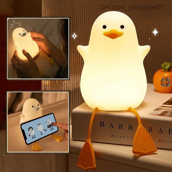 Lampenschirme, LED-Nachtlichter, niedliche Ente, sichere Silikonlampe, USB wiederaufladbar, Sensor-Timing-Lampe, Schlafzimmer, Nachttisch, Baby-Schlaflichter, Kind, Geschenk Z230805