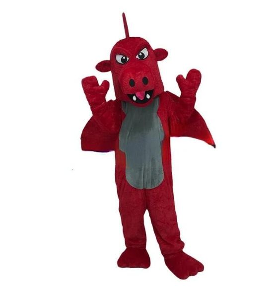 2024 Red Dinosaur Custom Mascote Event Trajes Criativos Traje Performance Chapelaria Andar Fantoche Animal Traje
