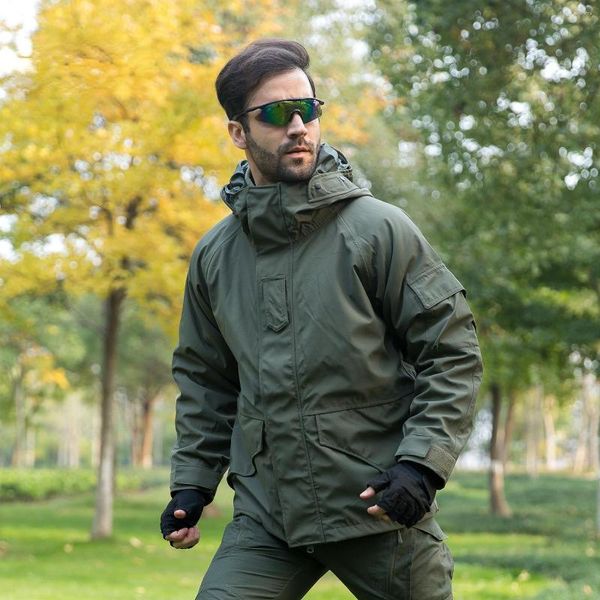 Herenjassen Tactisch militair jack Heren Fleece voering Waterdicht Leger Combat Jacht Camouflage Windjack Jassen