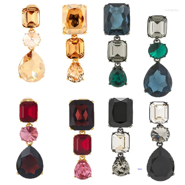 Backs Orecchini Timeless Wonder Fancy Crystal Geo Cut Clip su orecchini Gioielli da donna Runway Gothic Top Pendientes Hombre 6327