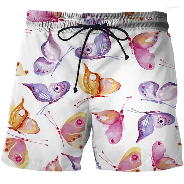 Männer Shorts 2023 Sommer Für Männer/Frauen Cartoon Schmetterling 3D Druck Street Style Strand Lässige Bademode Männer Board