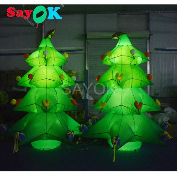 Palma gonfiabile dell'albero di Natale gonfiabile da 3,5 mH / albero gonfiabile con luci a LED utilizzate per la decorazione domestica del cortile