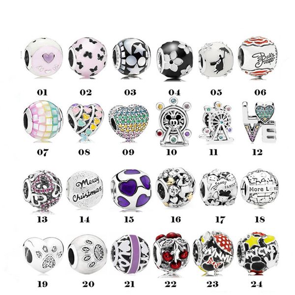 S925 Sterling Silber Charm Regenbogen Buntes Mosaik Riesenrad Feste Schnalle Perlen Pandora Armband Halskette Shi Isdiy Zubehör Kostenloser Versand