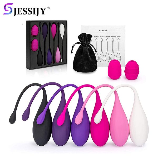 EggsBullets Smart Kegel Ball Manubri vaginali Full Silicone Pussy Vagina Stringere le palle per esercizi Set per le donne Lady gdfty 230804