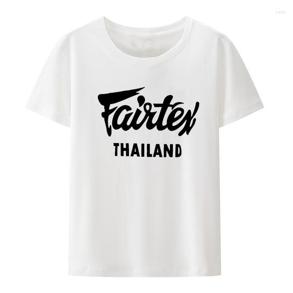 Camiseta Masculina Muay Thai Kickboxing Fairtex Man TShirt Preto Casual Decote Redondo Gráfico Solto Gráfico Hipster Tailândia Moda Respirável Masculino