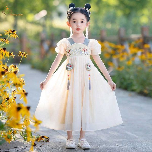 Abiti da ragazza Hanfu Abiti tradizionali estivi in stile cinese per bambine Fata per bambini Costume antico Cosplay per bambini Danza popolare