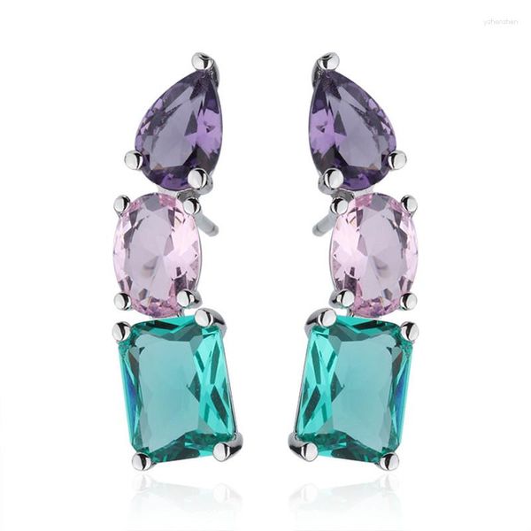 Orecchini OMYFUN Luxury Colorful Women Rame Aretes Glass Bohemian Regalo preferito Brasile Trendy Joyeria E019