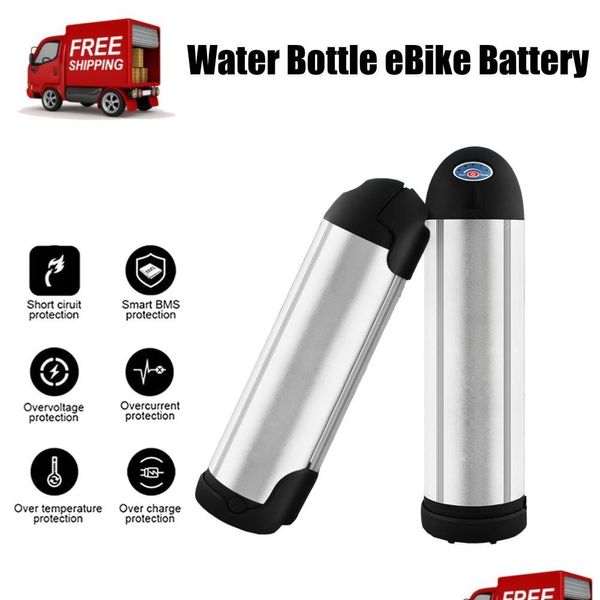 Batterien Elektrofahrradbatterie Wasserflasche 36V 10Ah 14Ah Ebike Eingebautes Smart BMS Ersetzen Sie Upgrade Ancheer durch Ladegerät 250W Drop D Dhyuc