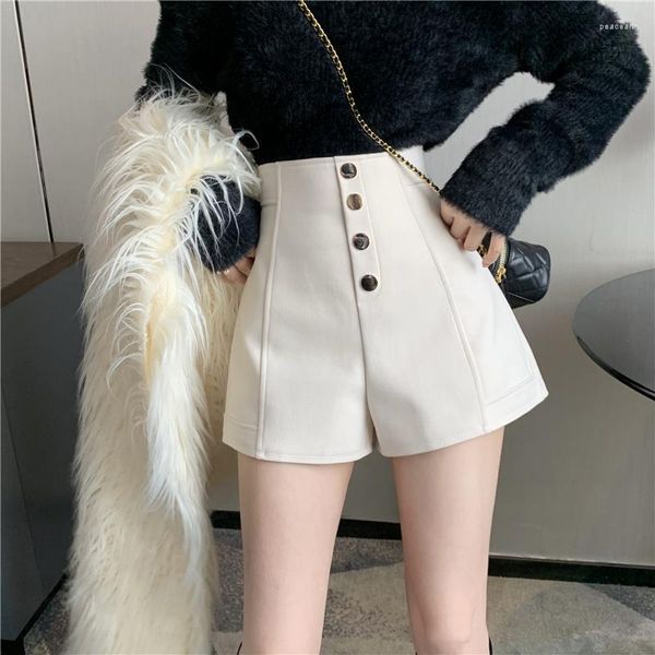 Shorts Feminino Magro Justo Sapato Branco Cintura Alta Larga Calça Curta Elástica Para Mulher Usar Normal Y2k Harajuku Elasticidade