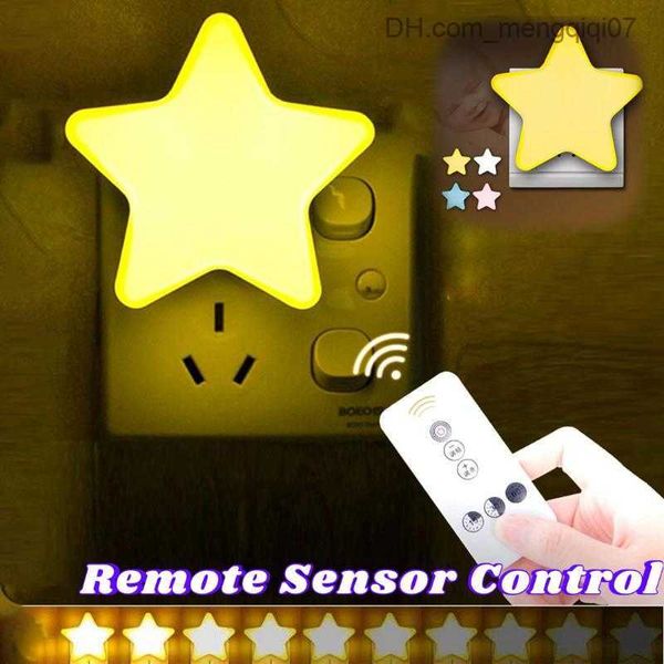 Lampade Sfumature Luci notturne Telecomando Sensore di controllo Stella Lampada da comodino da parete Mini Cartoni animati Luce per dormire Nursery Baby Kids Bedroom Decor LightNight Z230805