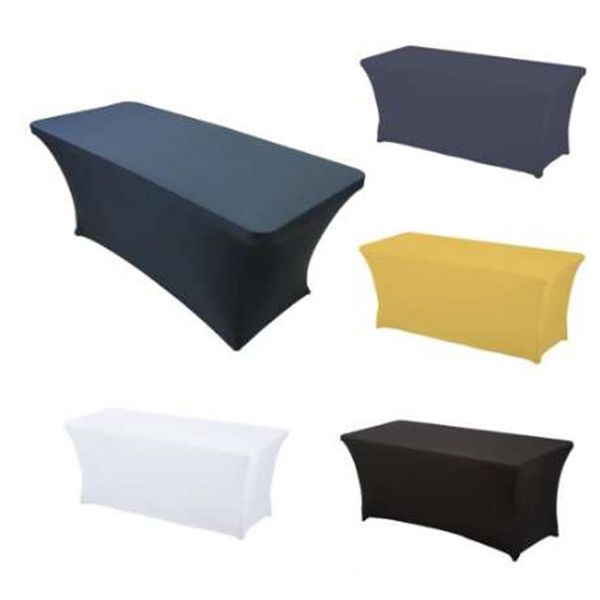 120 60 75 CM Toalha de Mesa Elástica Retangular Spandex Capa de Mesa de Ajuste Justo Toalha de Mesa Ajustada para Feiras de DJ Fornecedores Casamentos276Z