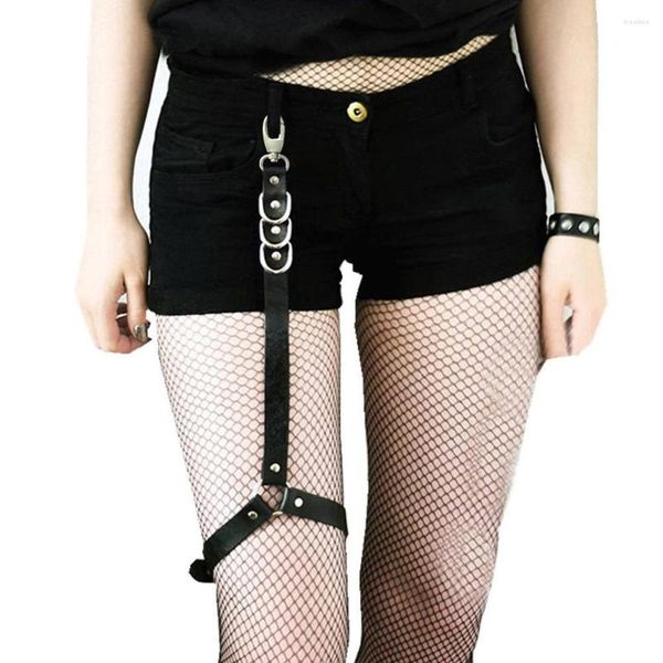 Cavigliere Rotondo Cuoio Gamba Catena Sexy Punk Giarrettiera Calzino Cablaggio Nero Regolabile Bondage Piede Cavigliera Coscia Cinghie Regalo Di Natale