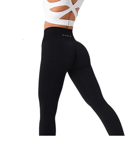 Yoga-Outfits, solide, nahtlose Leggings, weiche Trainingsstrumpfhose, Fitnesshose, hohe Taille, Fitnessstudio, Lycra-Spandex