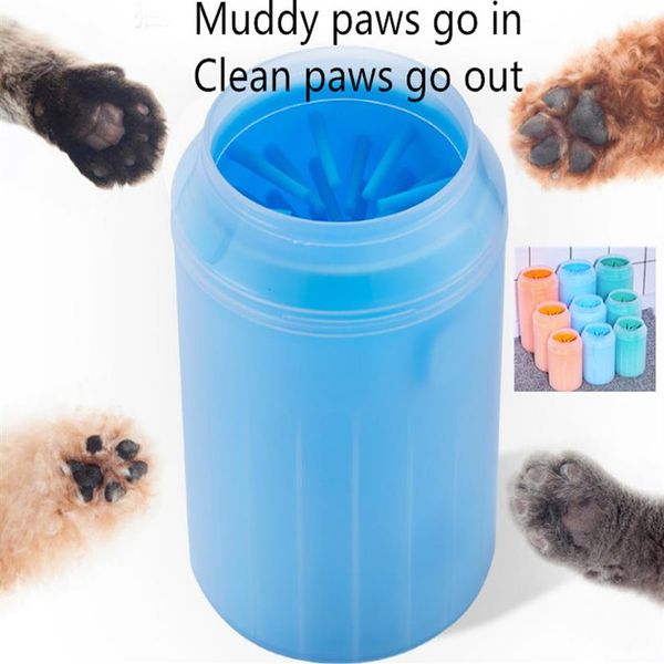 Pet Dog Zampa Rondella Gatti Cani Foot Clean Cup Per Cani Gatti Strumento di pulizia Soft silcon Spazzola per il lavaggio Accessori per animali domestici fo2256