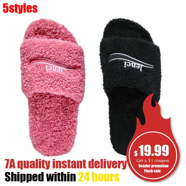 soffice orsacchiotto Pantofole scivolo uomo donna tazz house sandalo mocassino di alta qualità di lusso Designer coperta pelliccia piatta Inverno caldo Mule Scarpe casual sandalo Slider lady box