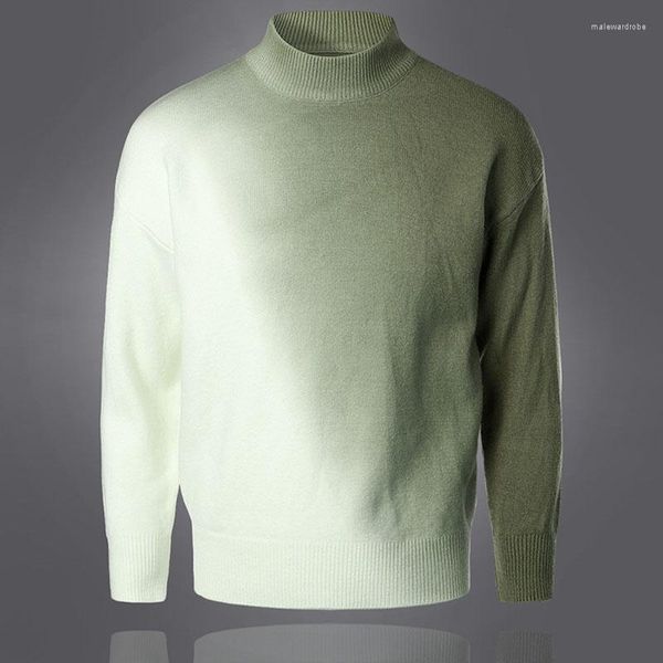 Мужские свитера 2023 Осенний зимний градиент -градиент -свитер.