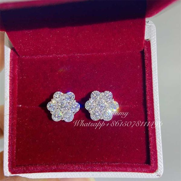 Neue Designs niedrigster Preis 925 Sterling Silber Weiß Gold plattiert VVS Moissanite Lose Ohrringe Mann