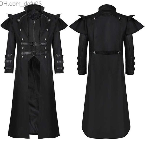 Traje temático masculino vestido medieval Steampunk Pirate Role Play Jaqueta Casaco Roupa gótica vitoriana Z230805