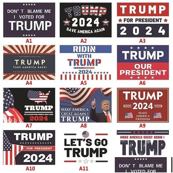 Banner Flags Mti Designs Trump 2024 Flag 3X5Ft Elezioni generali Presidente 2028 Drop Delivery Home Garden Forniture per feste festive Dhls5