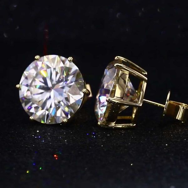 Starsgem Prezzo all'ingrosso Orecchino a bottone in oro rosa 14k Orecchini in moissanite da 1,5 carati