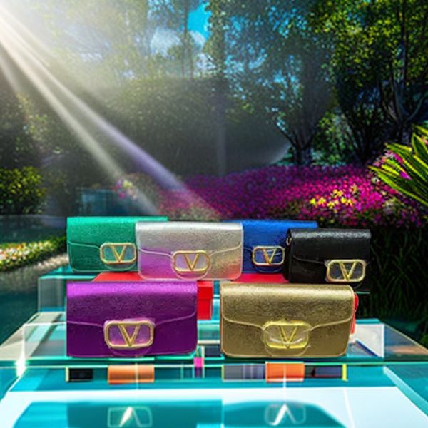 2023 Top Dinner Party Bolsa Feminina de Couro Roxo Prata Dourado Azul Verde Preto Branco Estilo Clássico Aba Abadia Um Ombro A tiracolo Marca Bolsa Moda Luxo